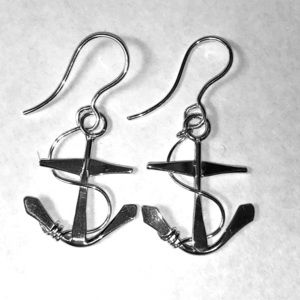 Sterling Silver Ships Anchor Earrings